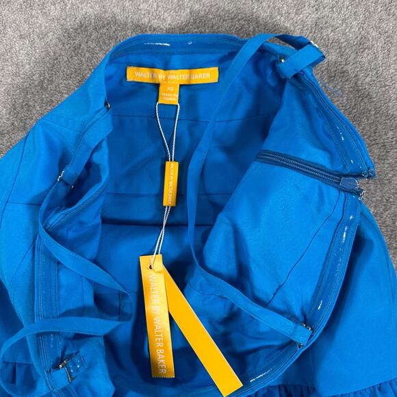 Walter by Walter Baker Blue Tiered Ruffle Mini Dress Size X-Small Bodice Top New - Picture 7 of 12